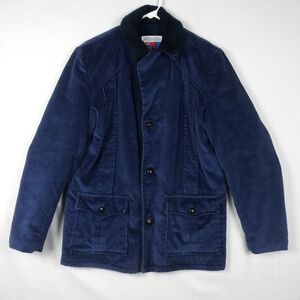 Vintage Sears Put On Shop Jacket Dark Blue Courdory Women's Size L 80's